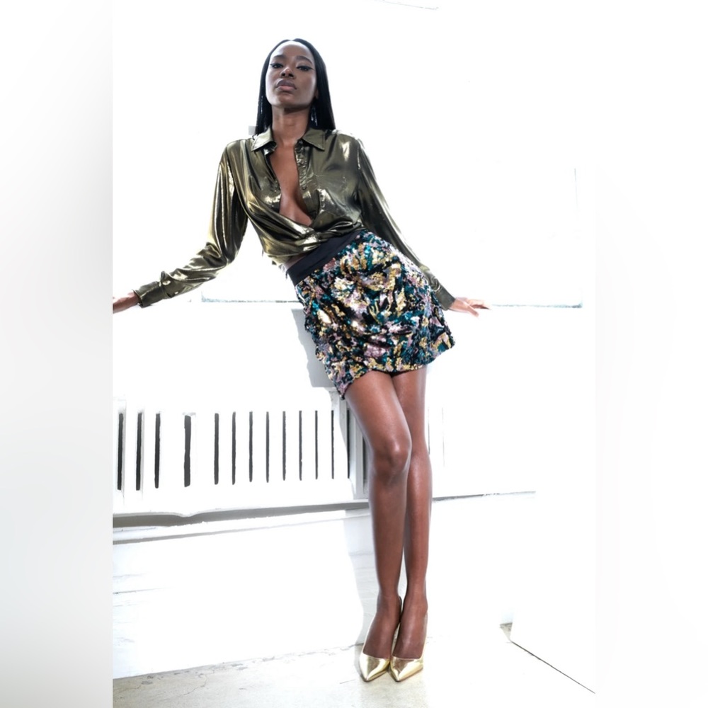 Le Superbe Normandy Tulip Sequin Skirt